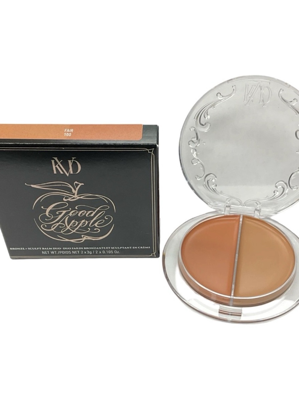 KVD Beauty Good Apple Bronze + Sculpt Balm Duo Fair 100 Cream Contour Bronzer
